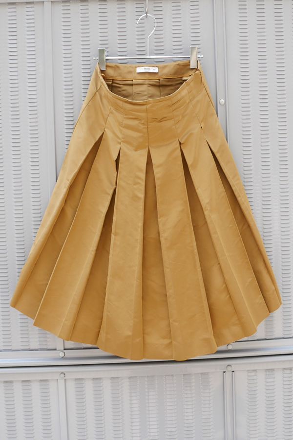 プラダ 絹シンプル裾プリーツスカート - ひざ丈スカート
